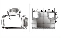 1/4 to 4 Inch (in) Size Pipe Tee Fitting - 2