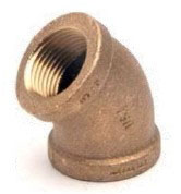 1/8 to 3 Inch (in) Size Domestic 45 Degree Lead Free Brass Pipe Elbow