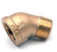 1/4 to 2 Inch (in) Size Domestic 45 Degree Lead Free Brass Street Pipe Elbow