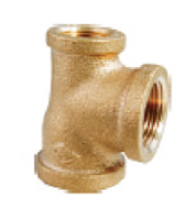 1/2 x 1/2 x 3/4 to 1-1/2 x 1-1/4 x 1-1/4 Inch (in) Size Three Sizes Lead Free Brass Reducing Pipe Tee Fitting